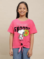 BIO WORLD GIRLS T-SHIRT H/S STY-23-24-000035 MEDIUM PINK
