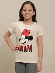 BIO WORLD GIRLS T-SHIRT H/S STY-23-24-000065 SAND DOLLAR