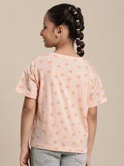 BIO WORLD GIRLS T-SHIRT H/S STY-23-24-000136 PASTEL PEACH