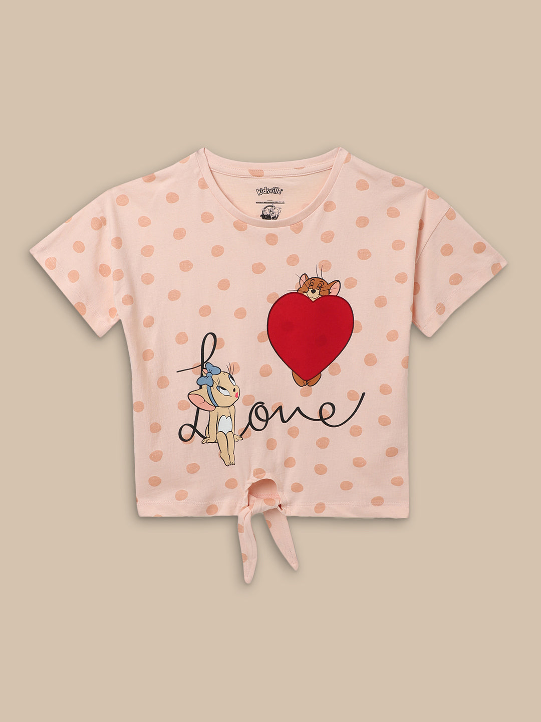 BIO WORLD GIRLS T-SHIRT H/S STY-23-24-000136 PASTEL PEACH