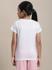 BIO WORLD GIRLS T-SHIRT H/S STY-23-24-000527 WHITE