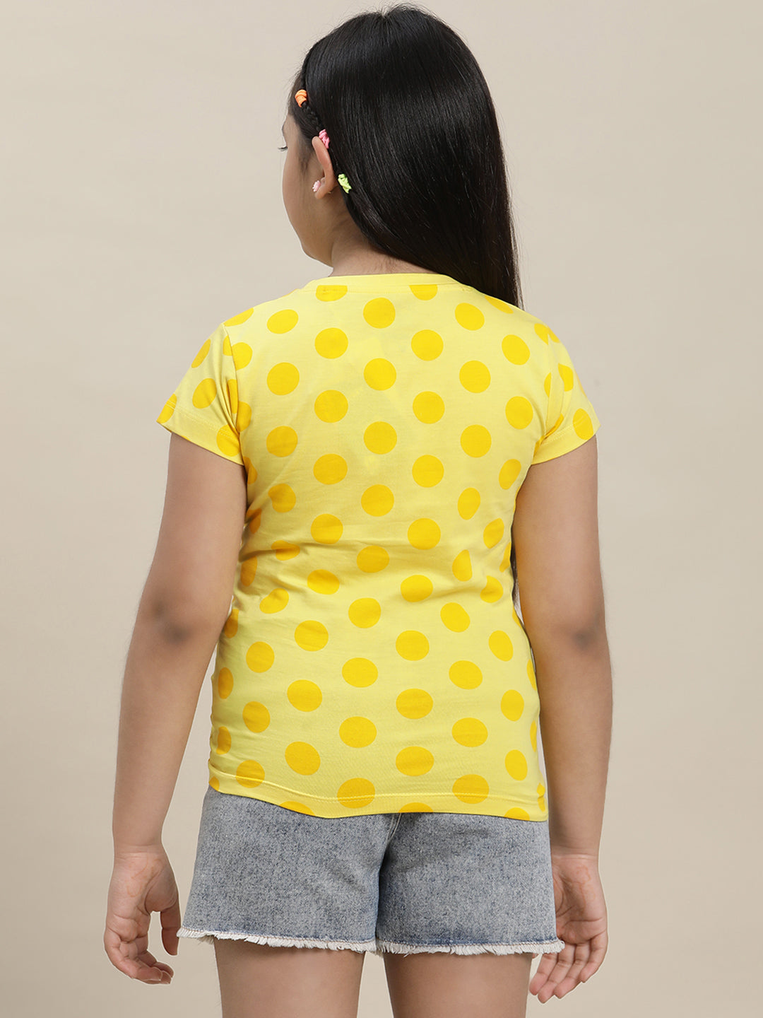 BIO WORLD GIRLS T-SHIRT H/S STY-23-24-000542 BRIGHT YELLOW