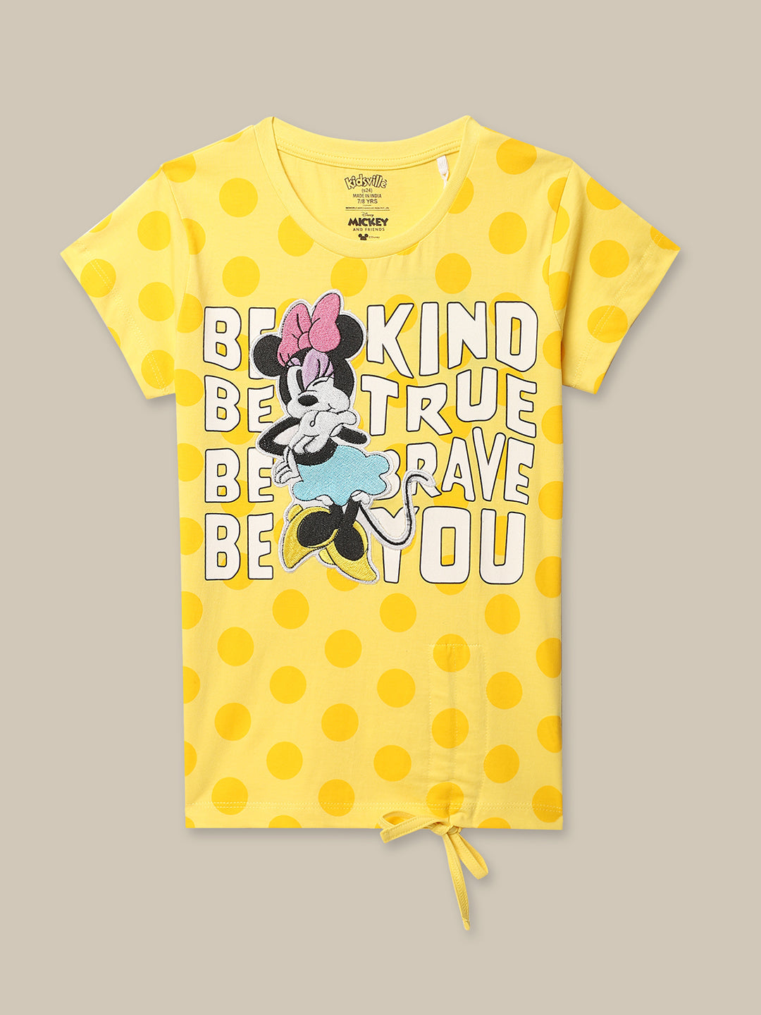 BIO WORLD GIRLS T-SHIRT H/S STY-23-24-000542 BRIGHT YELLOW