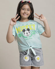 BIO WORLD GIRLS T-SHIRT H/S STY-23-24-000544 HUSHED GREEN