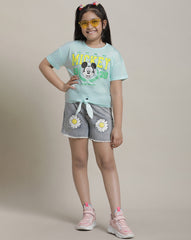 BIO WORLD GIRLS T-SHIRT H/S STY-23-24-000544 HUSHED GREEN