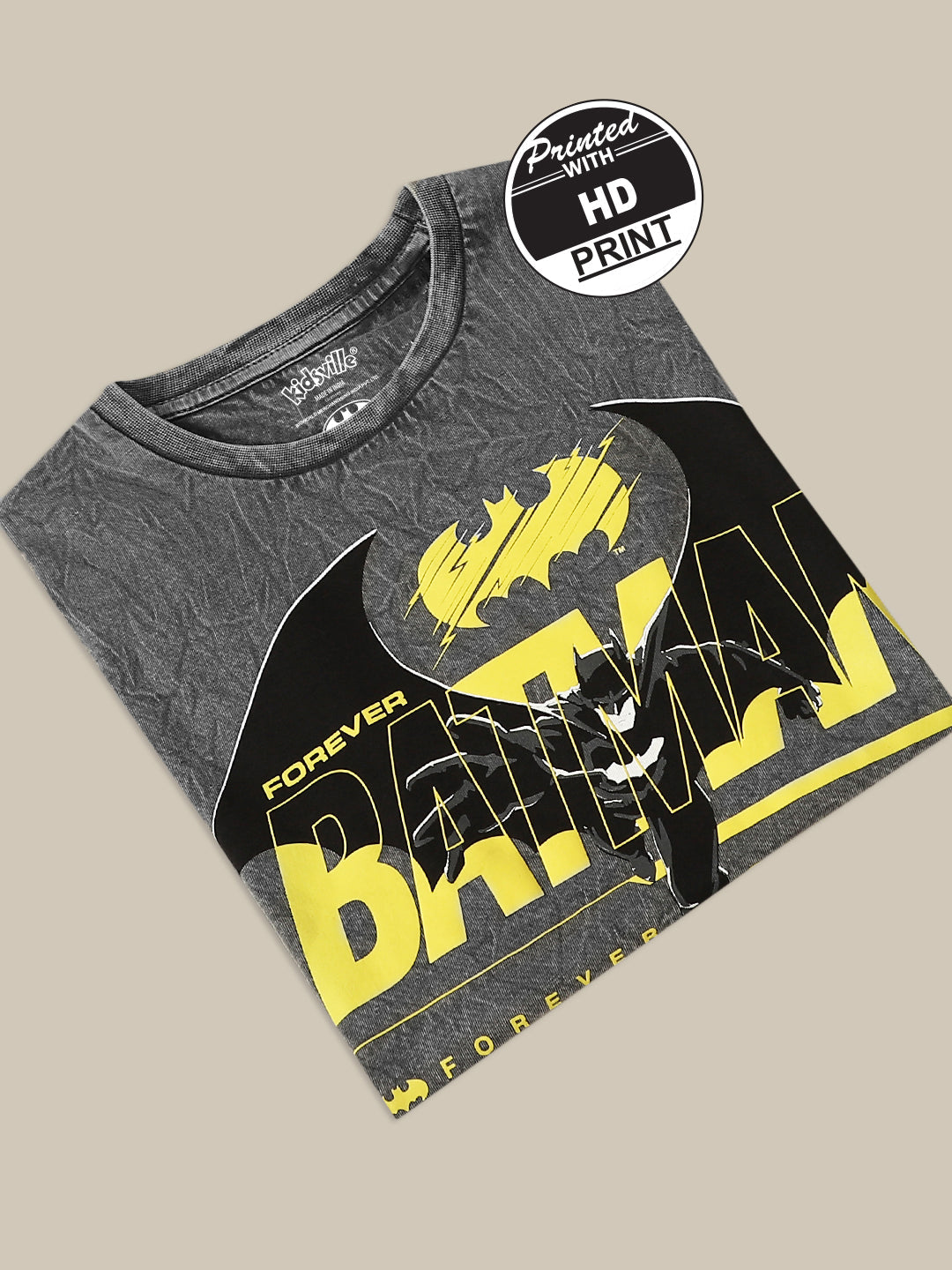 BIO WORLD BOYS T-SHIRT H/S STY-23-24-001086 GREY ACID WASH