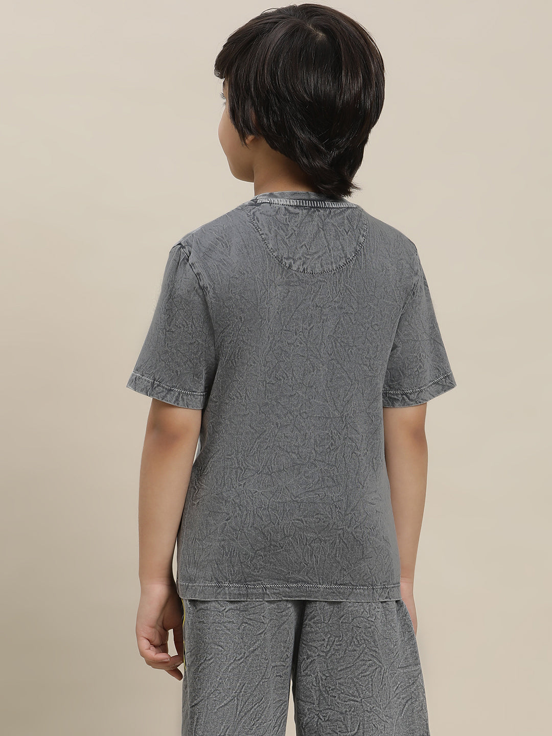 BIO WORLD BOYS T-SHIRT H/S STY-23-24-001086 GREY ACID WASH