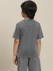 BIO WORLD BOYS T-SHIRT H/S STY-23-24-001086 GREY ACID WASH