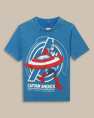 BIO WORLD BOYS T-SHIRT H/S STY-23-24-001087 BLUE ACID WASH