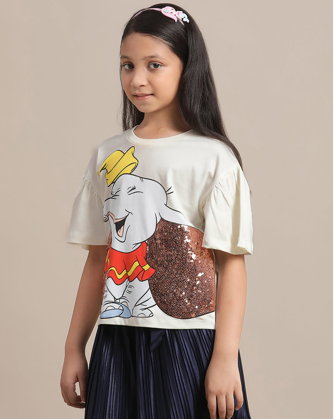 BIO WORLD GIRLS T-SHIRT H/S STY-23-24-001764 OFF WHITE
