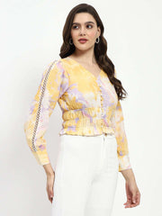 Madame Ladies Western Top H/S M4S18614 048 Mustard