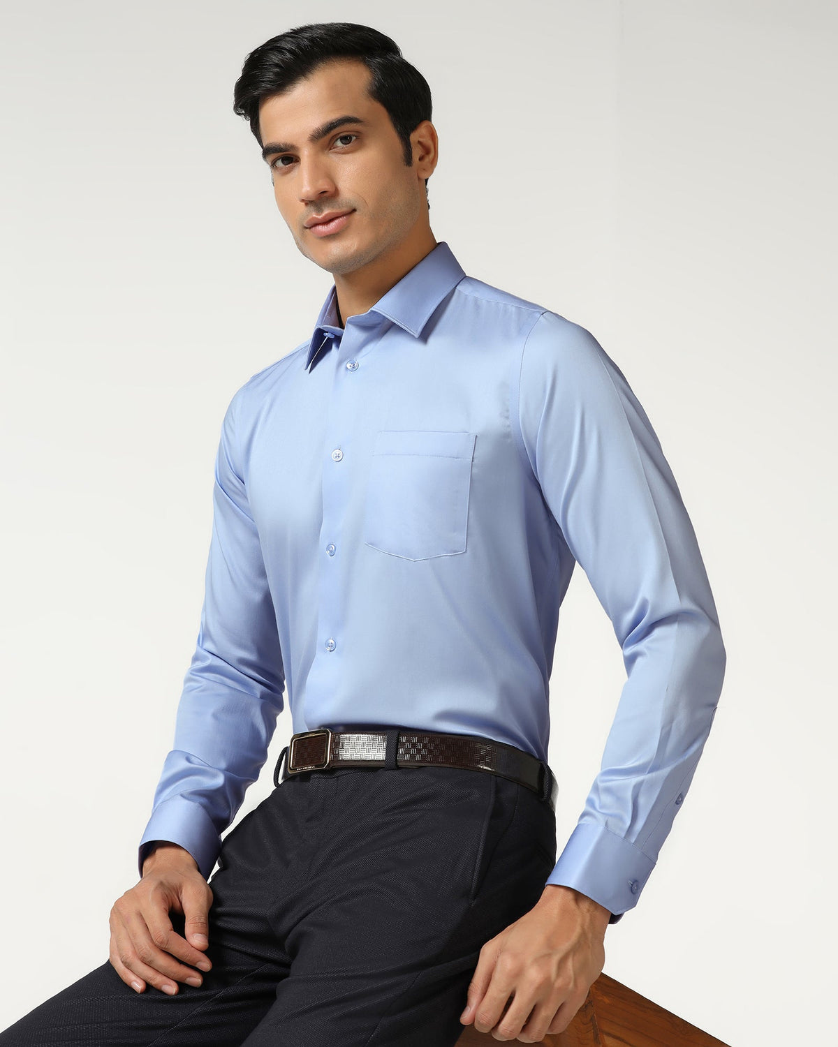 Blackberry Mens Formal Shirt F/S Nl-P1-Sailor Sky Blue - Goyalsons ShopMax