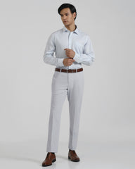 Slim Comfort B-95 Formal Light Blue Textured Trouser - Hilton - Goyalsons ShopMax