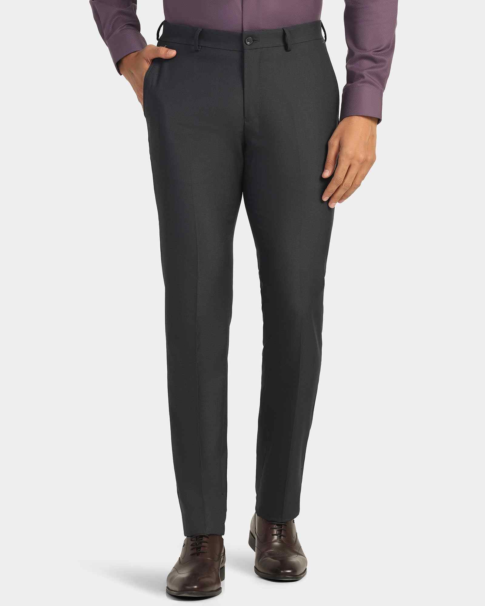 Blackberry Mens Formal Trouser Bp-Do-Fendi Dark Grey