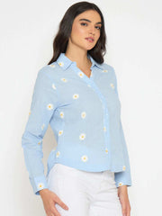 Madame Ladies Western Shirt F/S M5S18322 003 Blue