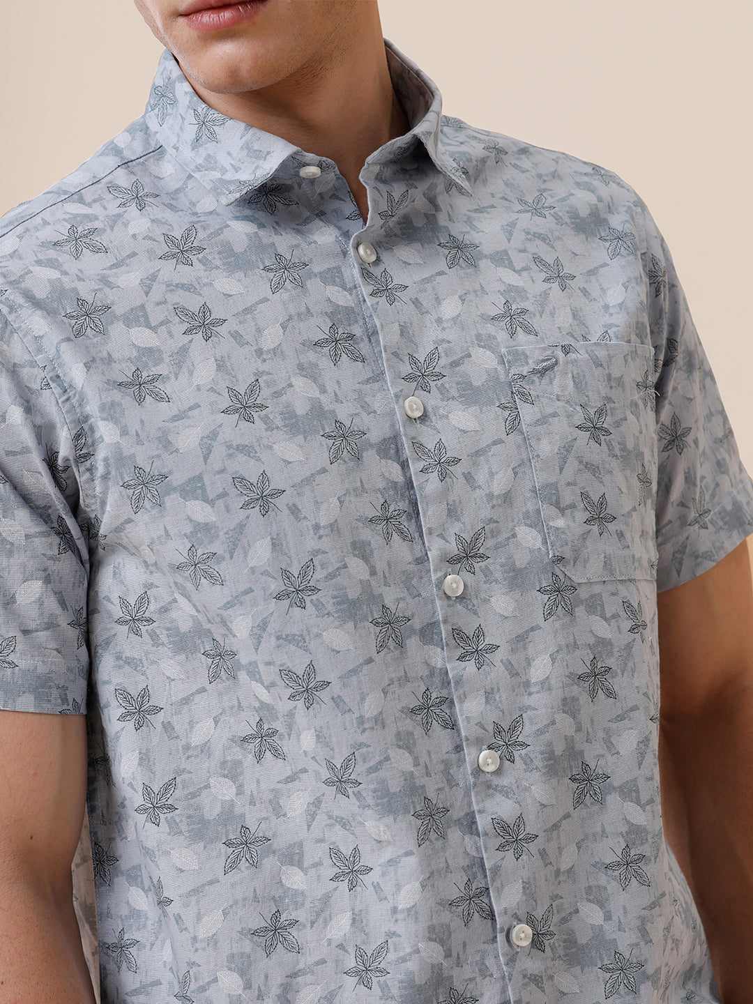 Crocodile Mens Casual Shirt H/S Crcs125-502Mt Hs Blue