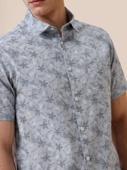 Crocodile Mens Casual Shirt H/S Crcs125-502Mt Hs Blue