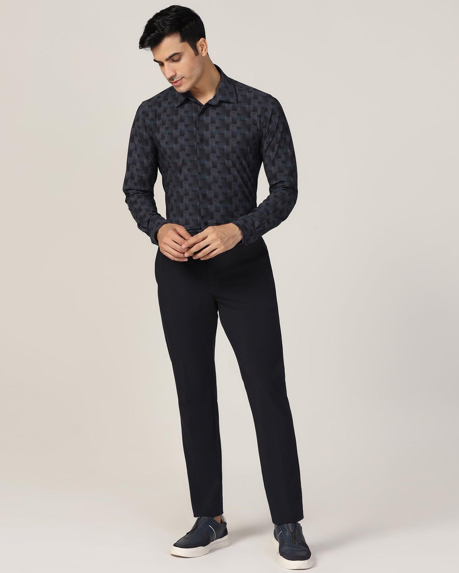 Blackberry Mens Formal Shirt F/S Bp-Tp-Pt-Tidal Black