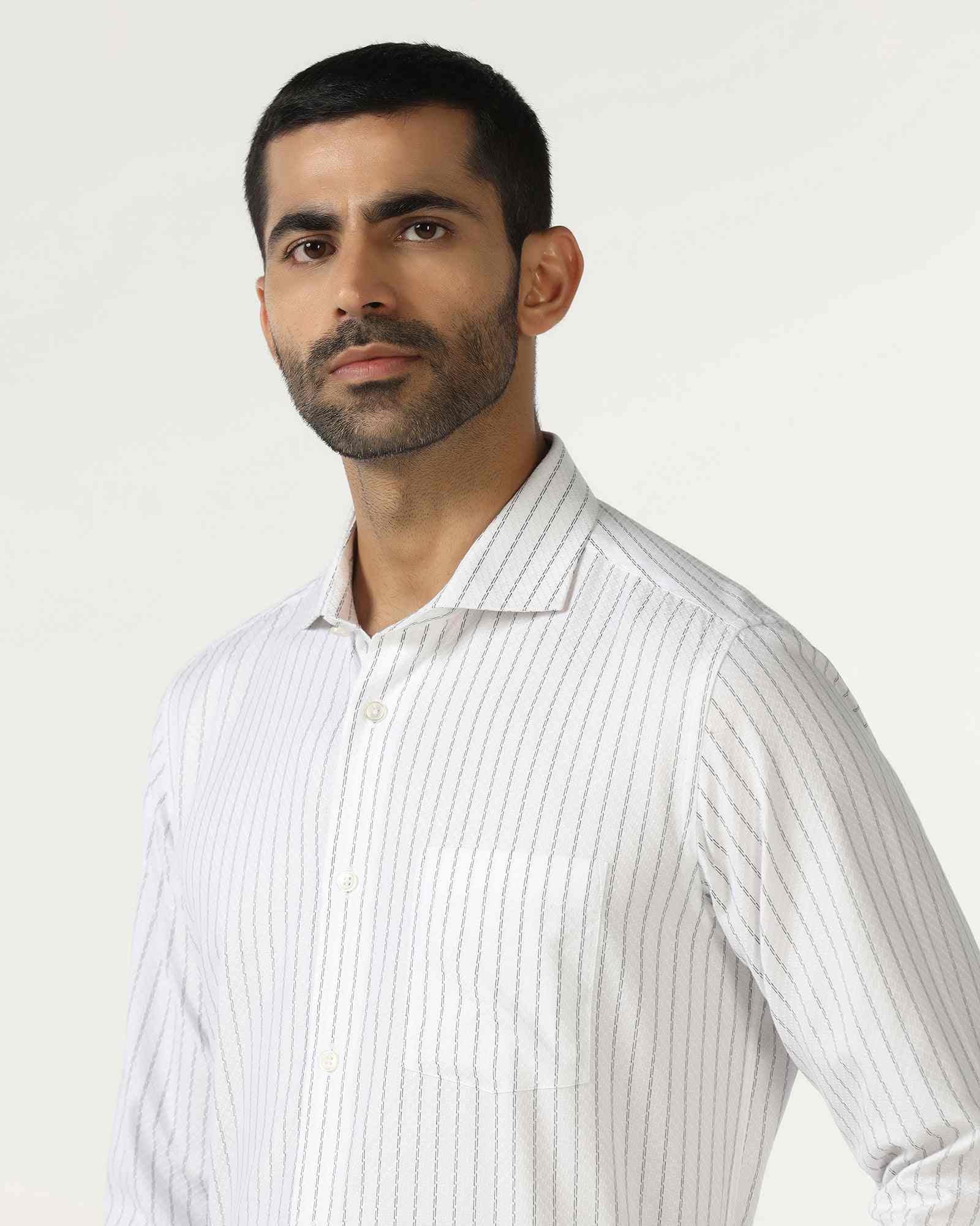 Blackberry Mens Formal Shirt F/S Nl-Lg-St-Rooter White