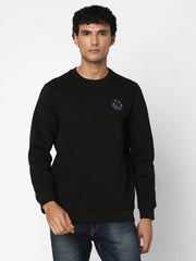 Spykar Mens Sweat Shirt F/S Msslgt2Bc071 Black