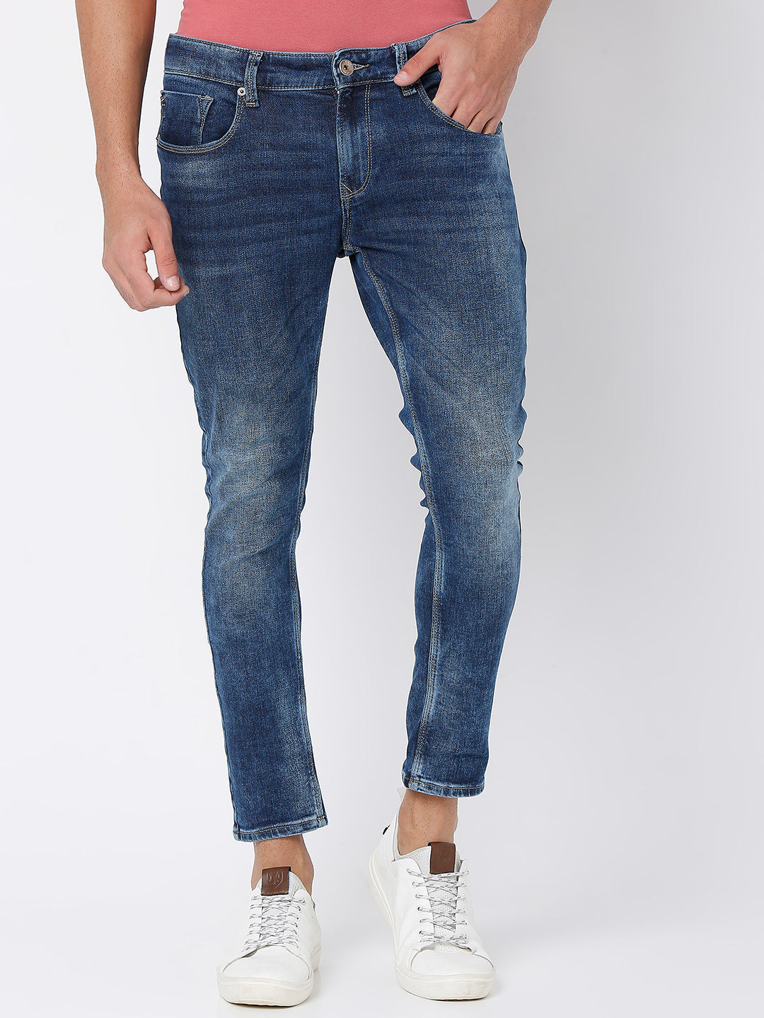 Spykar Mens Jeans Kn-Nos-007 Mid Blue