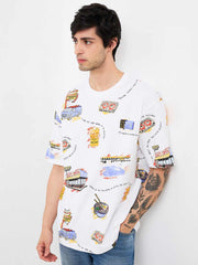 Spykar Mens T-Shirt H/S Mktft1Be014 White