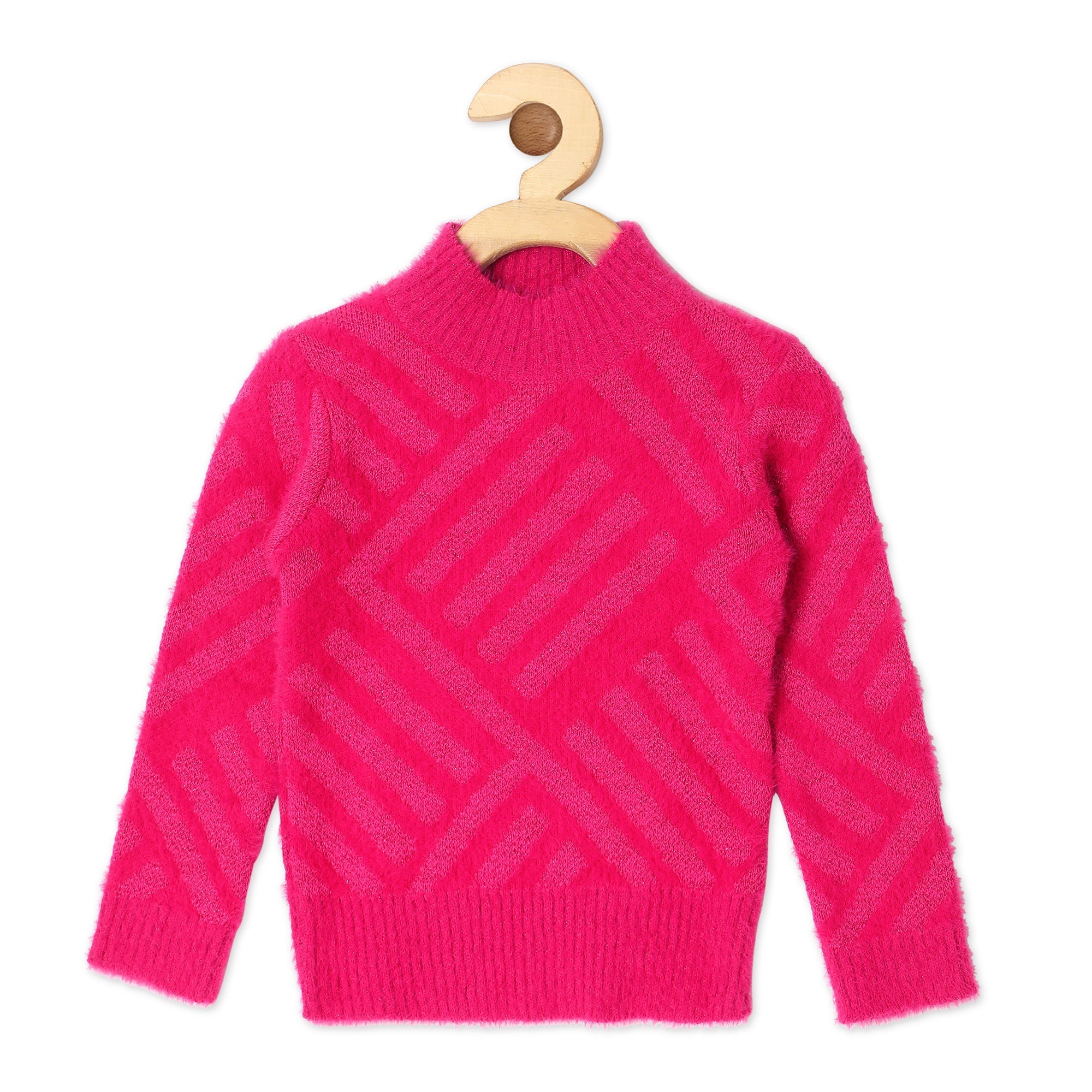 Vitamins Girls Woolen Top Vtm15-063 Poppy Pink