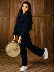 Vitamins Girls Cord Set Vtm19-11261 Raw Blue