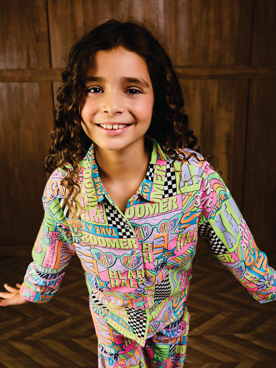 Vitamins Girls Cord Set Vtm19-11267 Neon Purple