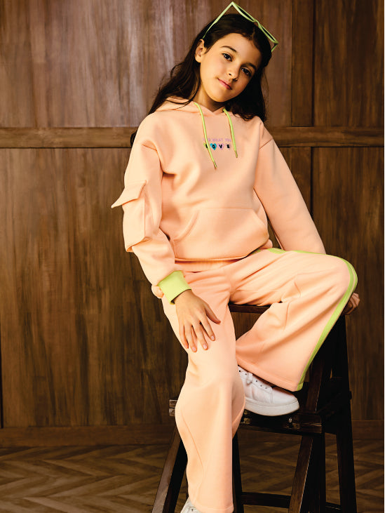 Vitamins Girls Pajama Vtm22-11289 Neon Orange