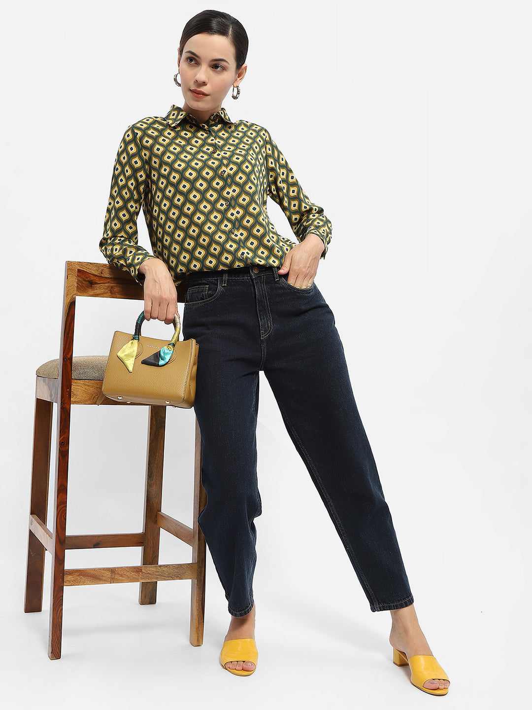 Madame Ladies Western Top H/S M4S18208 048 Mustard
