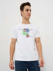 Spykar Mens T-Shirt H/S Mktft1Be109 White