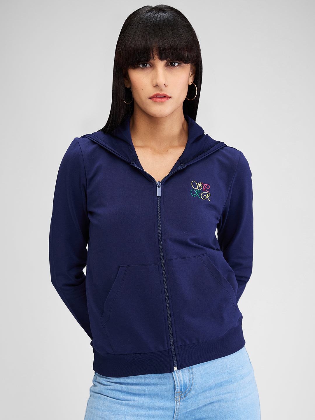 SPYKAR LADIES WESTERN SWEAT SHIRT WCSSS2BD004 MIDNIGHT BLUE