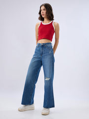 SPYKAR LADIES WESTERN JEANS WDBLW2BE061 VINTAGE BLUE