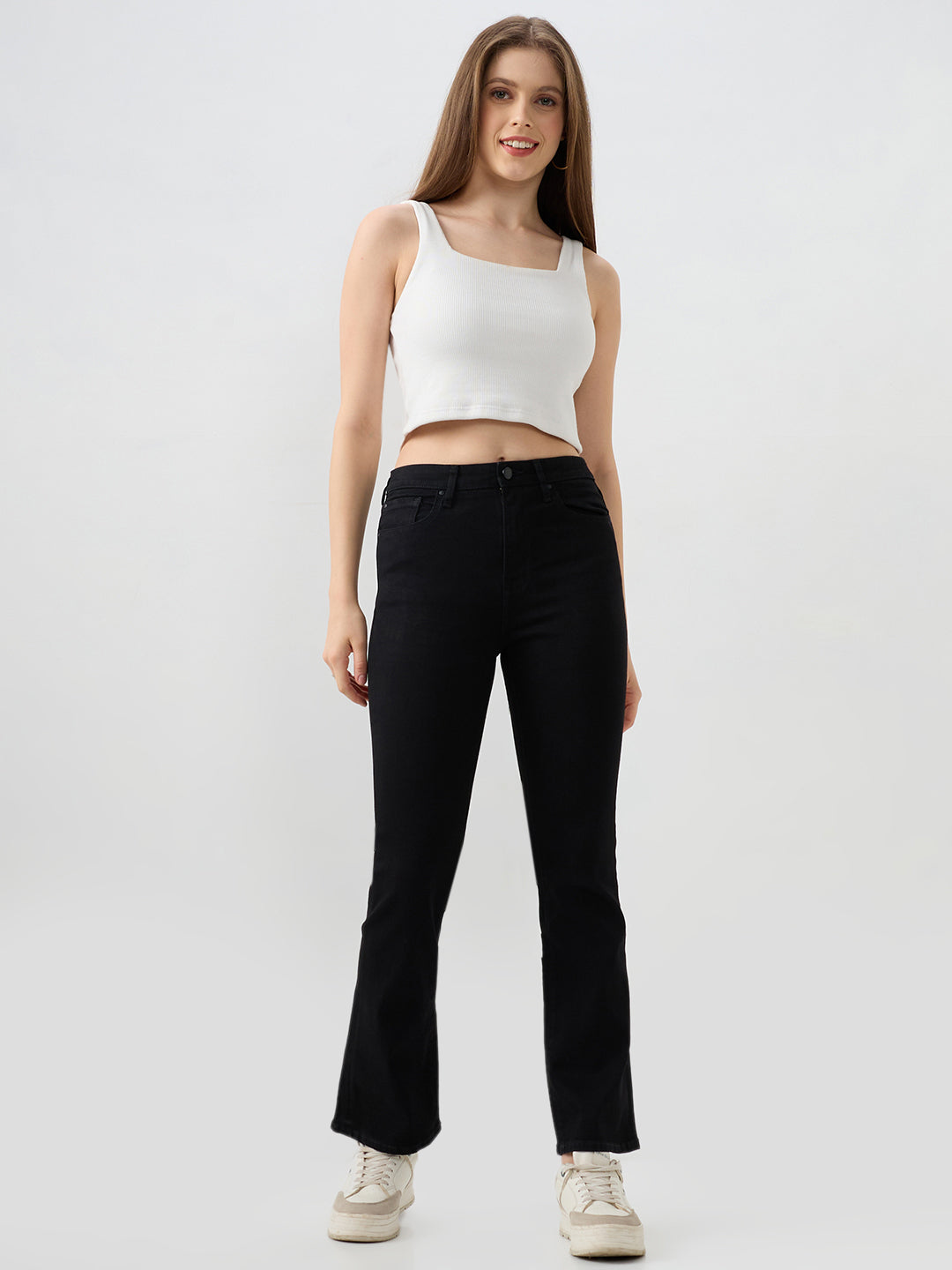 SPYKAR LADIES WESTERN JEANS WDELI2BE017 JET BLACK