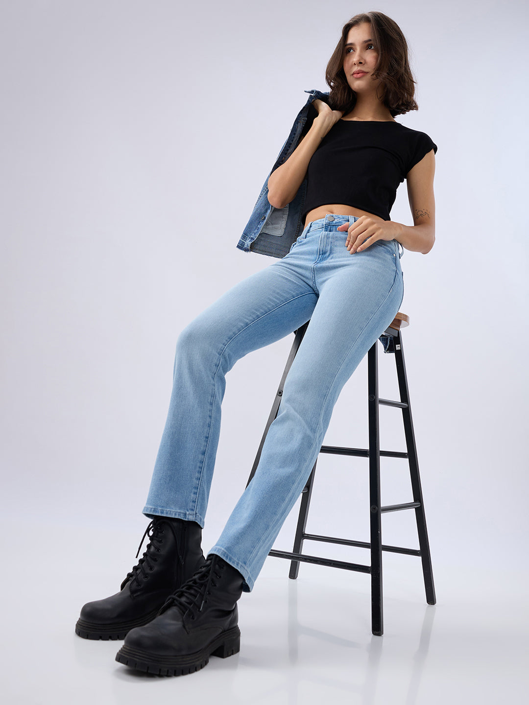 SPYKAR LADIES WESTERN JEANS WDEMM2BE034 ICE BLUE