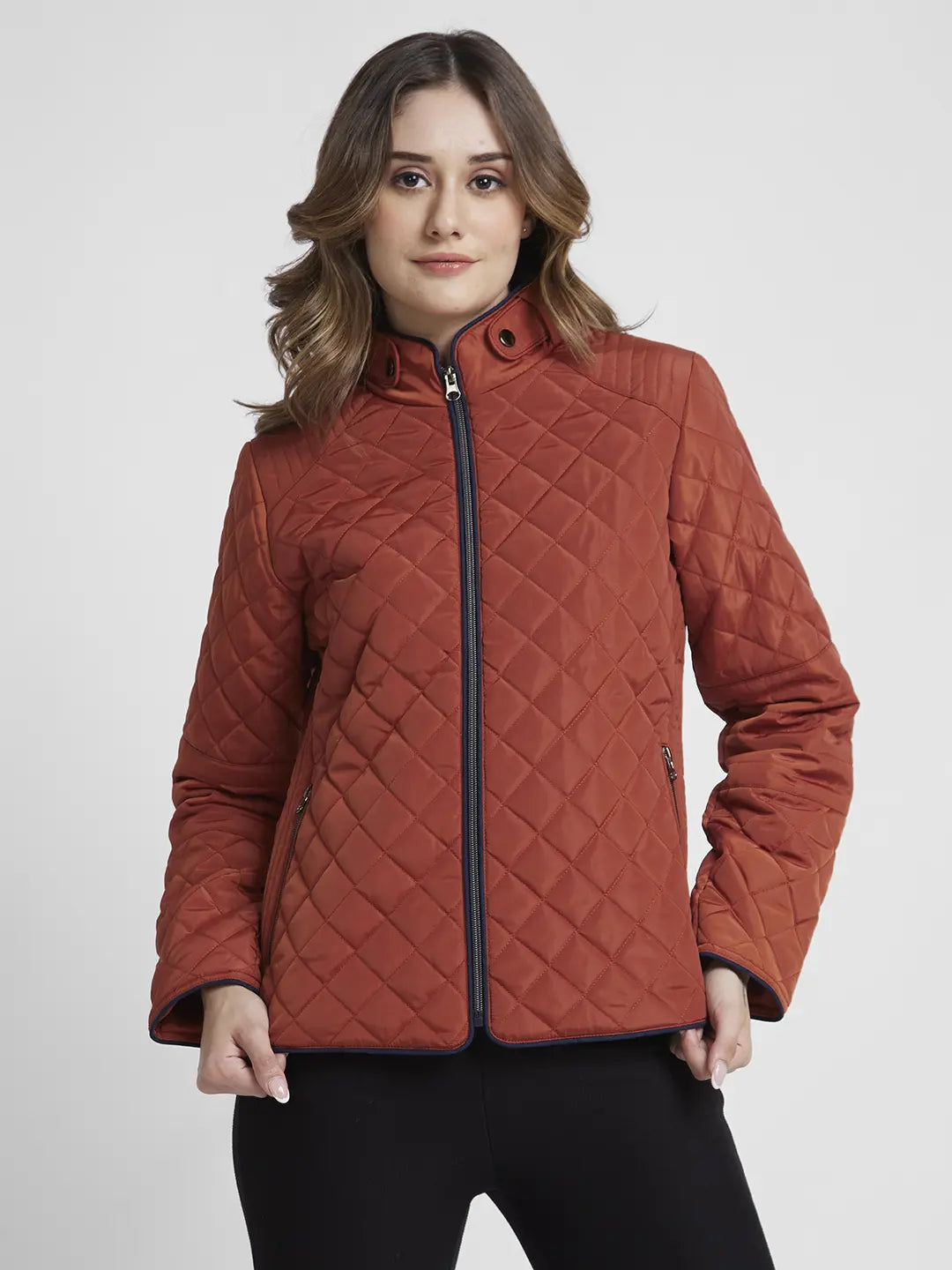 Spykar Rust Comfort Fit Casual Jackets For Women