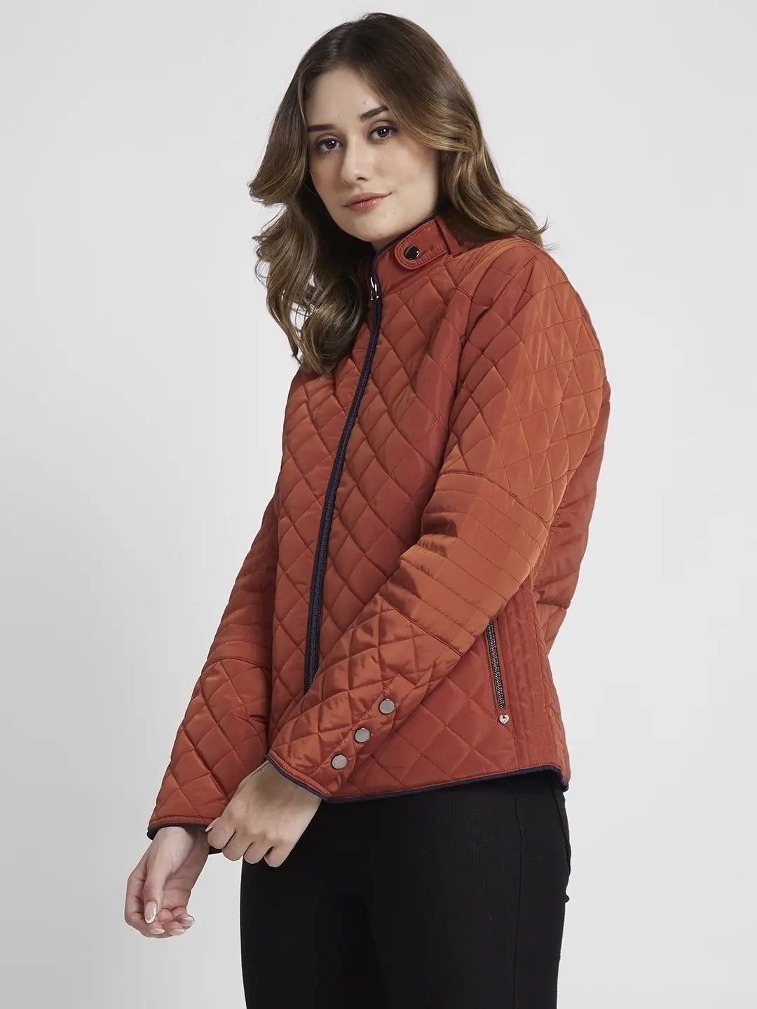 Spykar Rust Comfort Fit Casual Jackets For Women