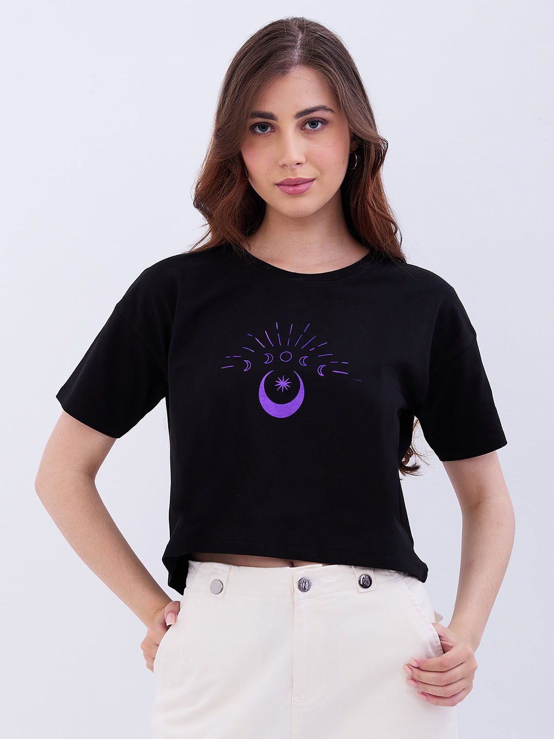 SPYKAR LADIES WESTERN T-SHIRT F/S WKTFT2BE112 BLACK