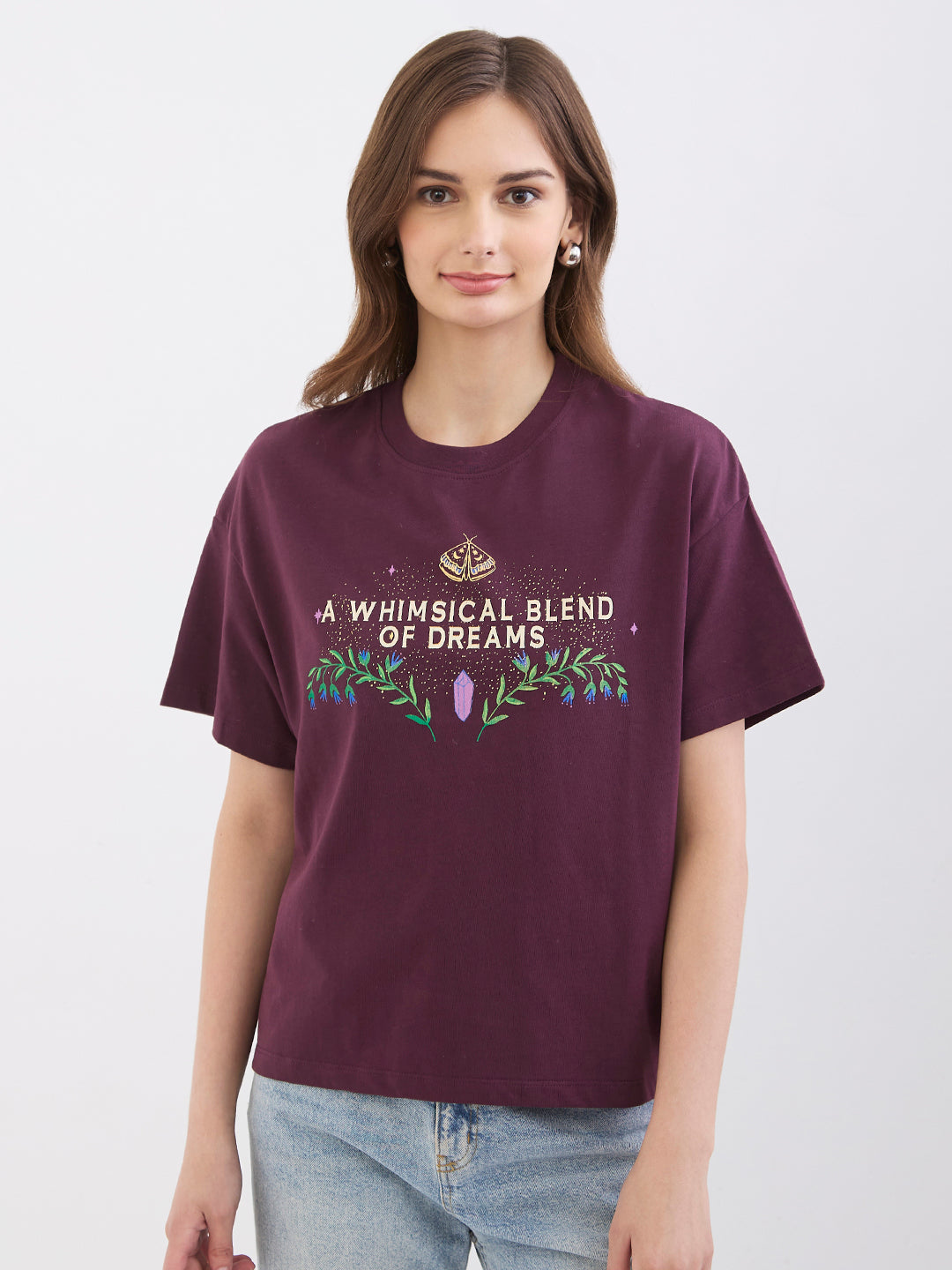 SPYKAR LADIES WESTERN T-SHIRT F/S WKTFT2BE121 CHERRY LACQUER