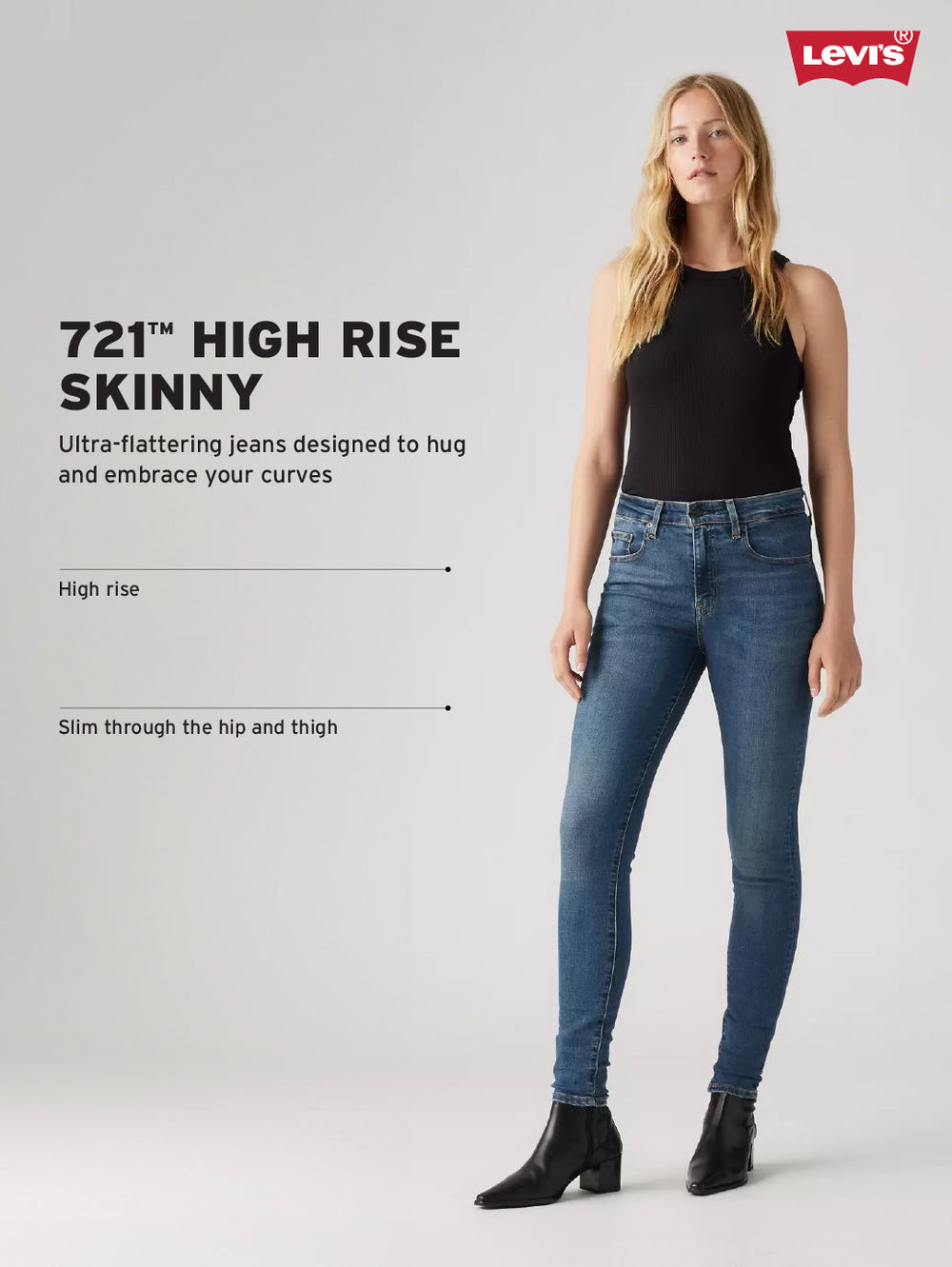 Women'S 721 Blue Skinny Fit High Rise Jeans - Goyalsons ShopMax