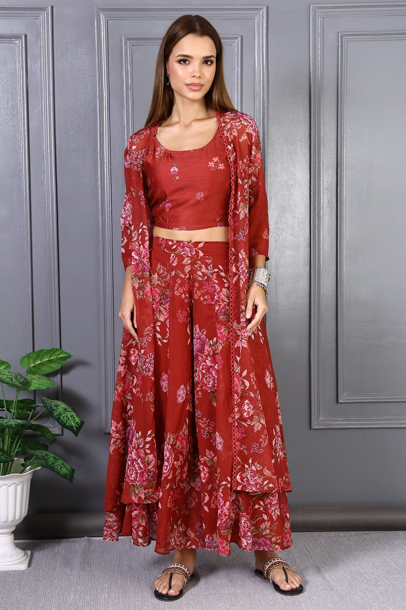 W Ladies Western Kurti 3Pcs Set Ws12973 125852