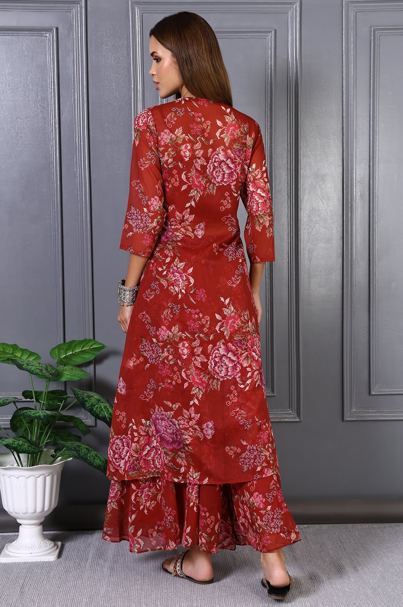 W Ladies Western Kurti 3Pcs Set Ws12973 125852