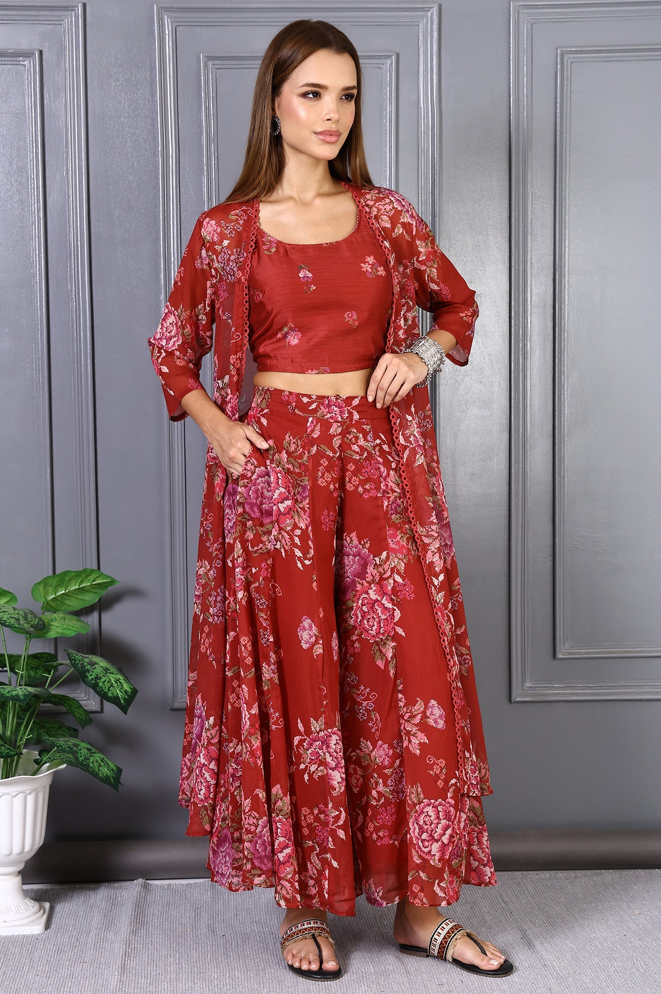 W Ladies Western Kurti 3Pcs Set Ws12973 125852