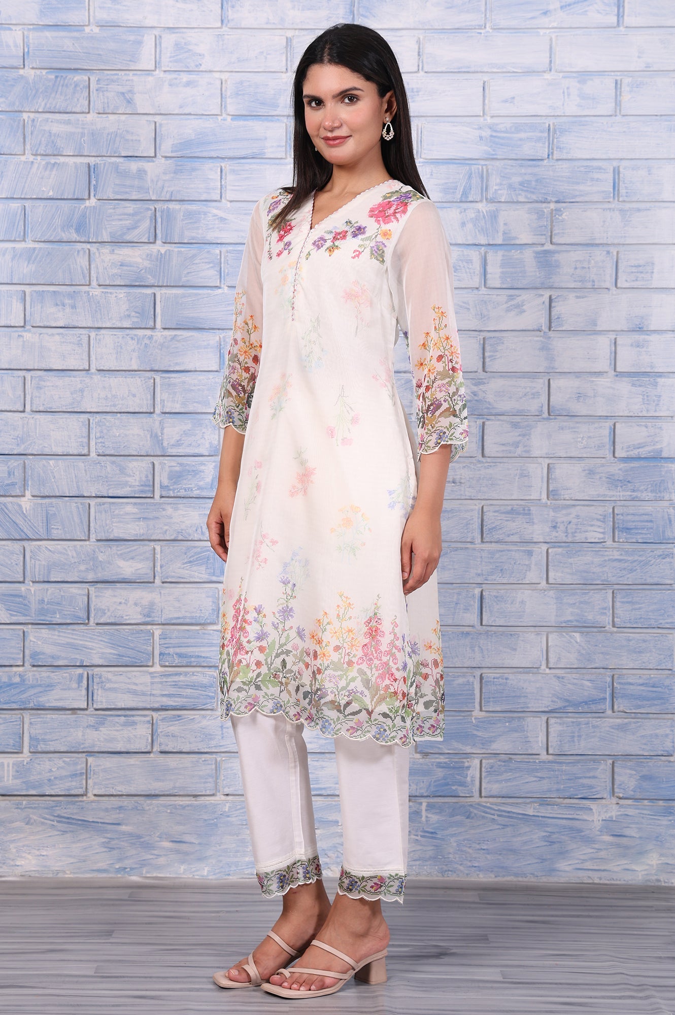 W Ladies Western Kurti 3Pcs Set Ws12975 122012