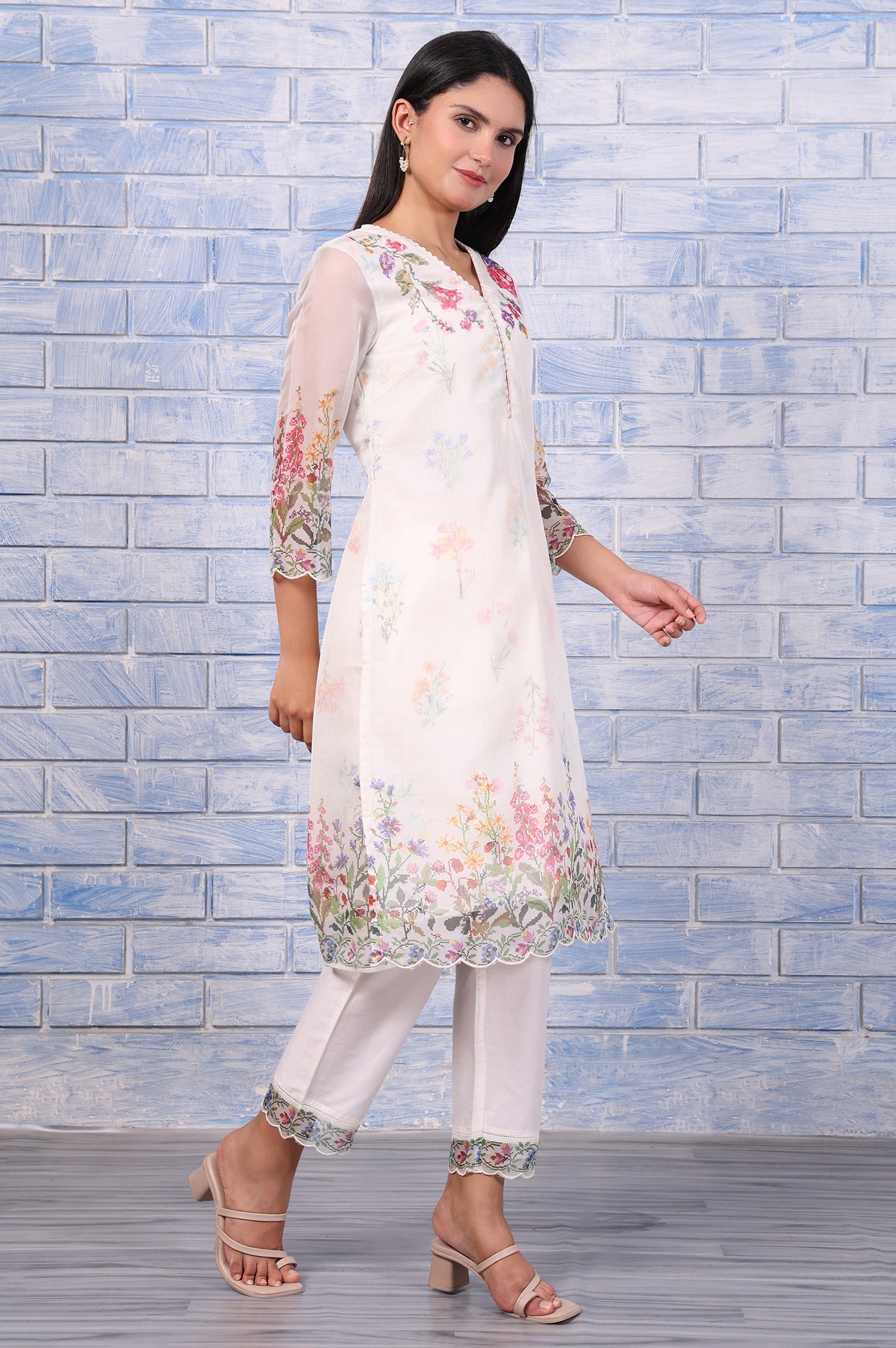 W Ladies Western Kurti 3Pcs Set Ws12975 122012