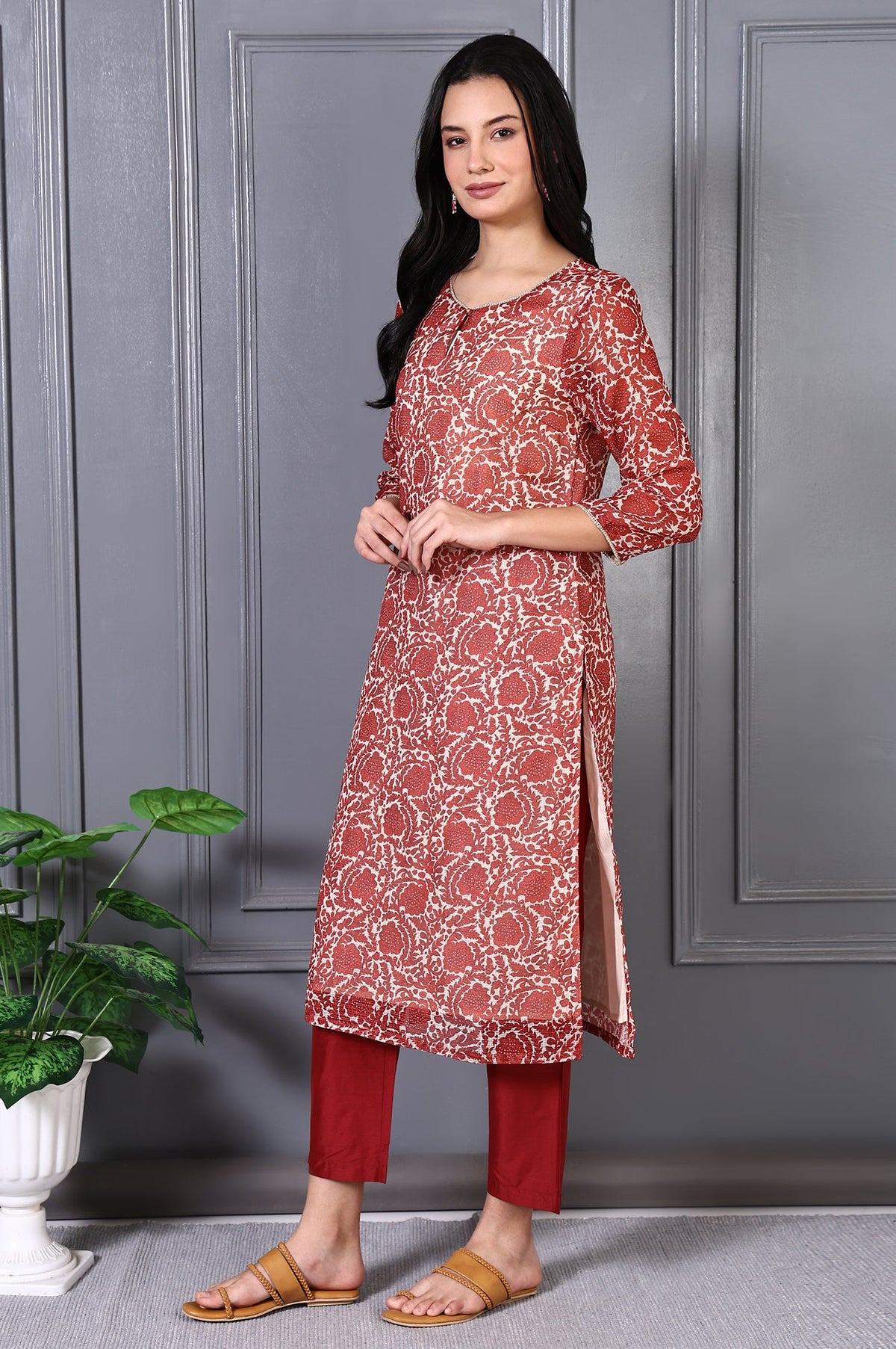 W Ladies Western Kurti 3Pcs Set Ws13039 126691