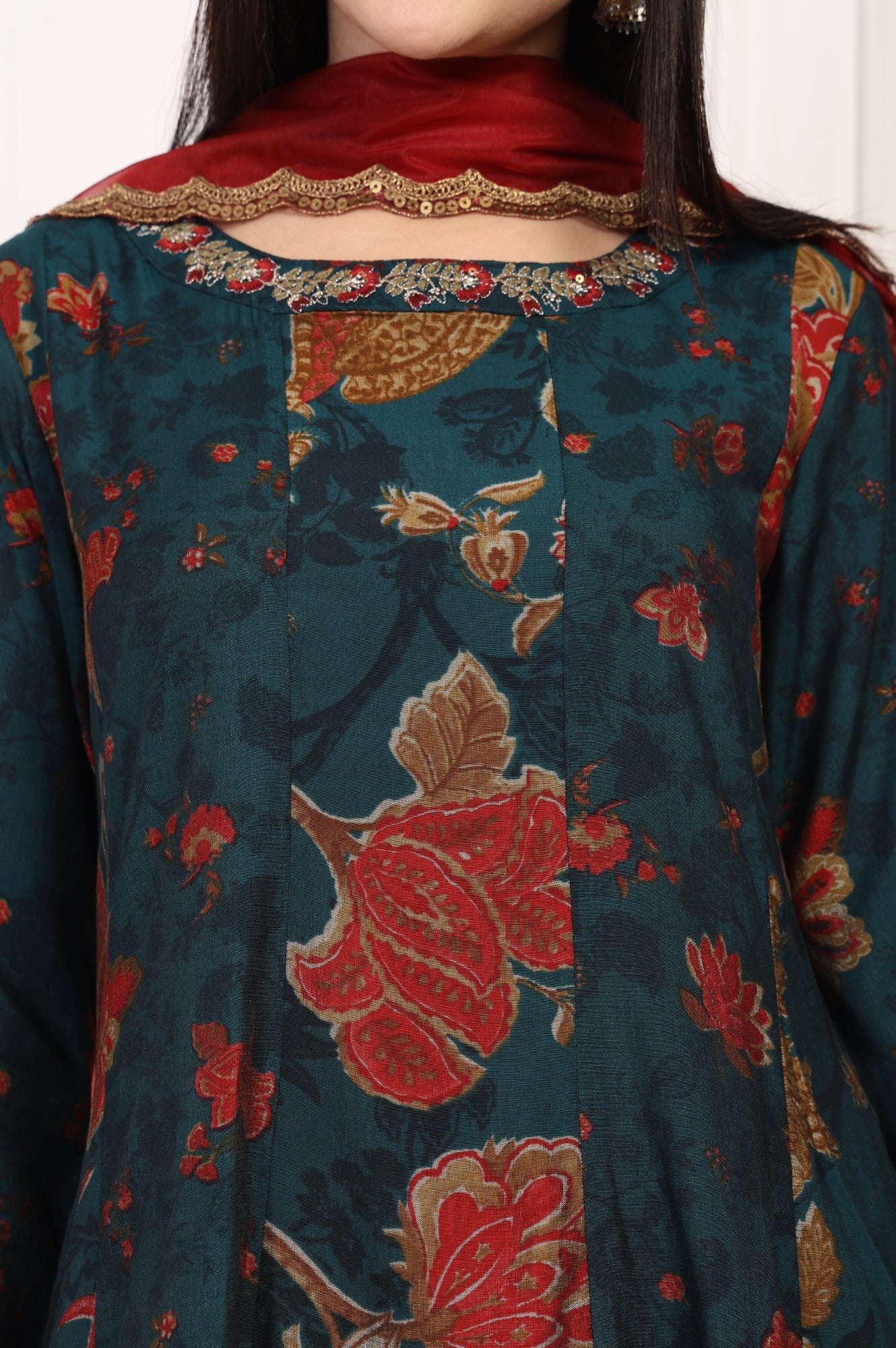 W Ladies Western Kurti 3Pcs Set Ws13115 125989