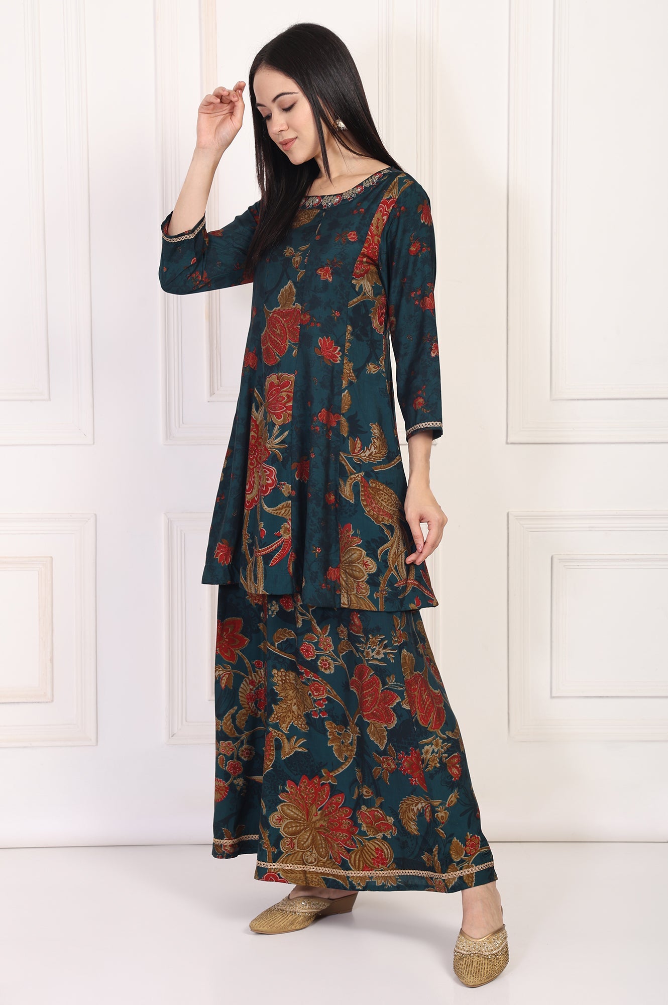 W Ladies Western Kurti 3Pcs Set Ws13115 125989