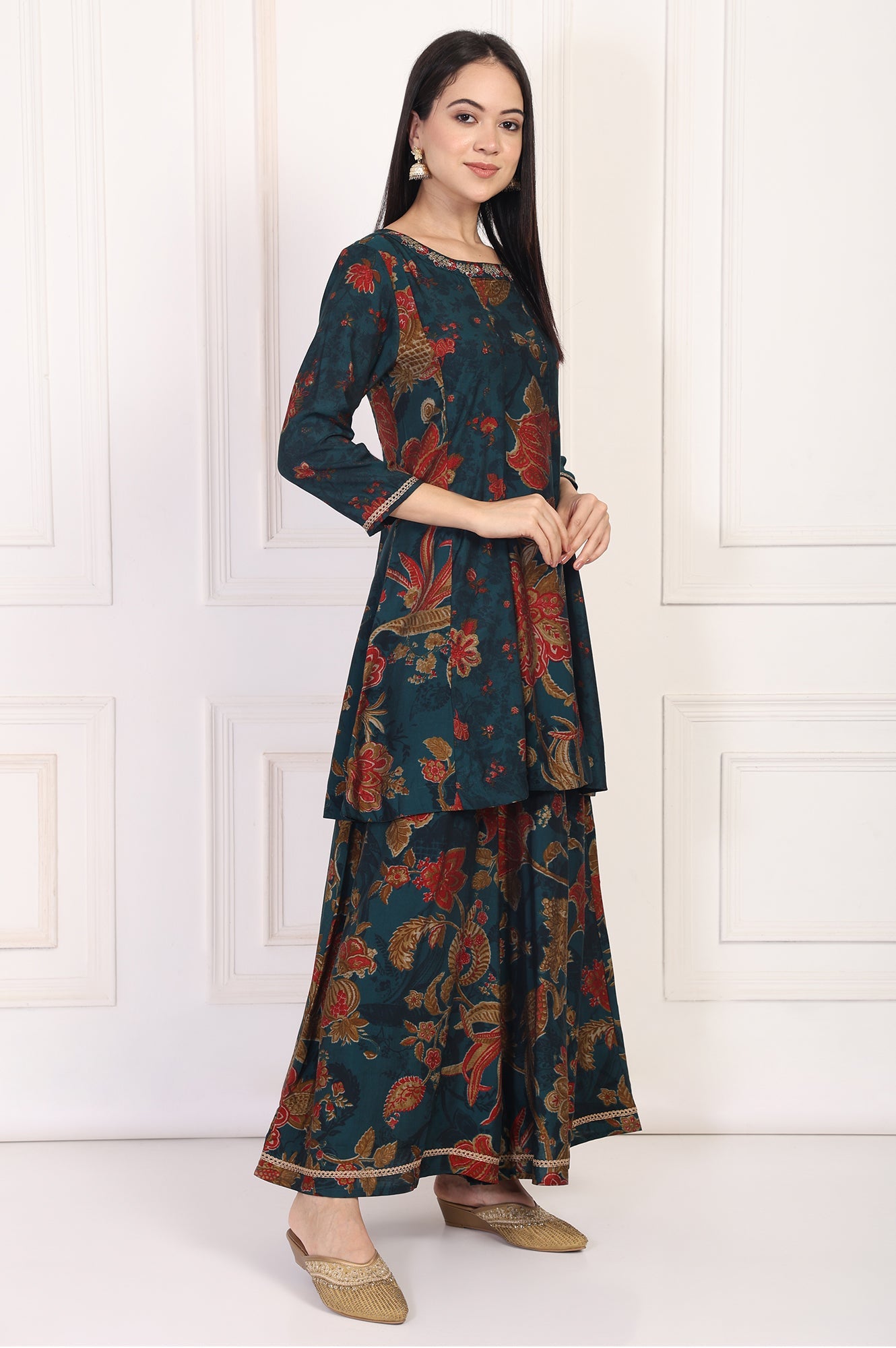 W Ladies Western Kurti 3Pcs Set Ws13115 125989